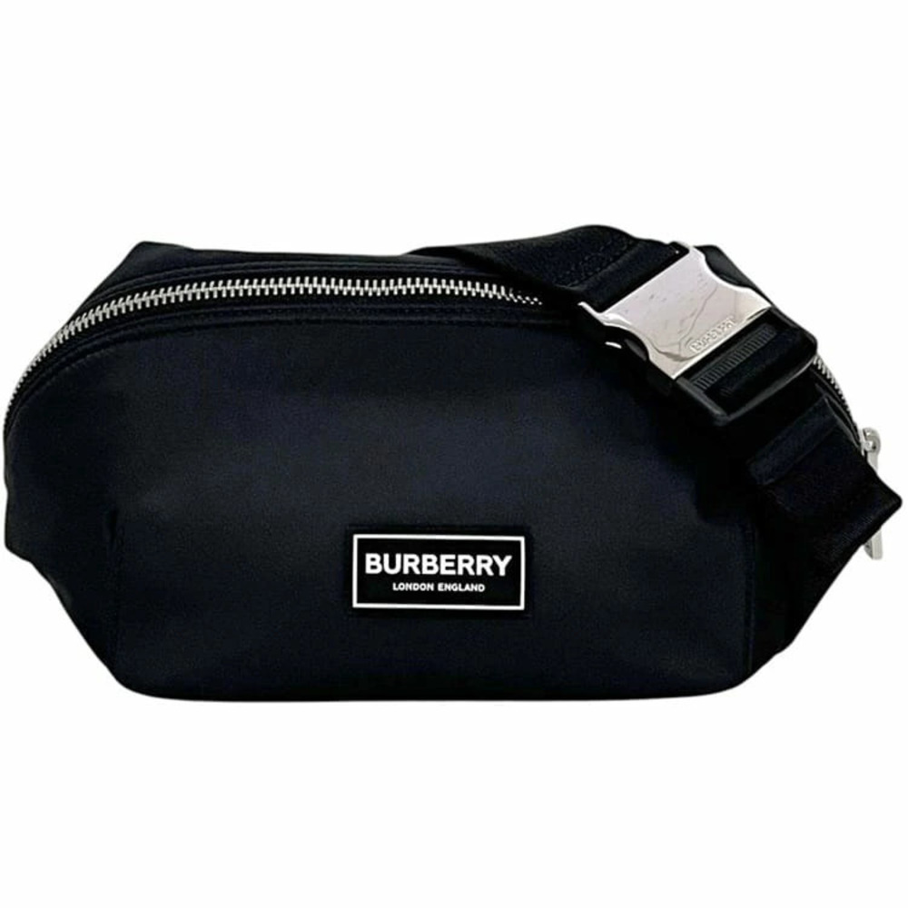 Burberry Body Bum Crossbody Belt Bag Black Waist Belt Zipper Plate Crossbody - Picture 1 of 10